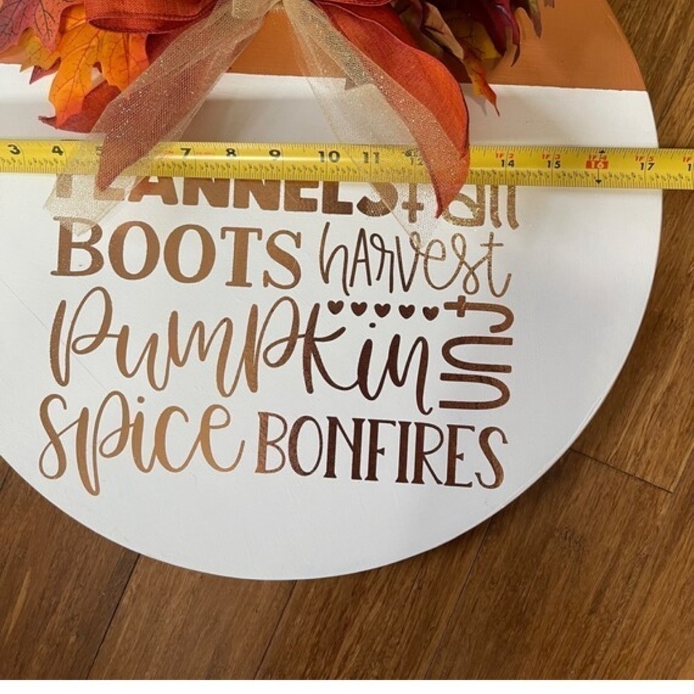 Handmade fall wood sign-door hanger - Picture 3 of 5